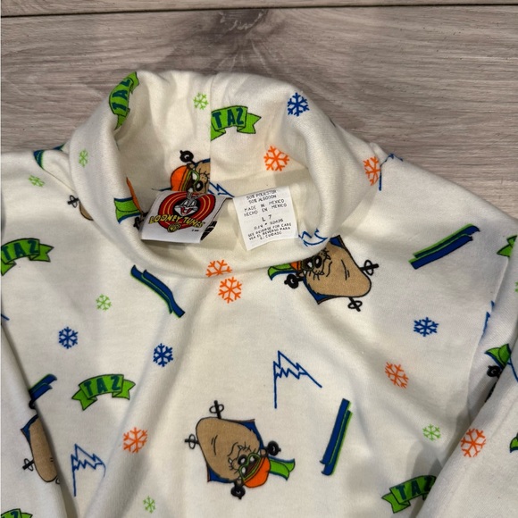 Vintage Looney Tunes Taz Long Sleeve L 7 AOP - Picture 2 of 3
